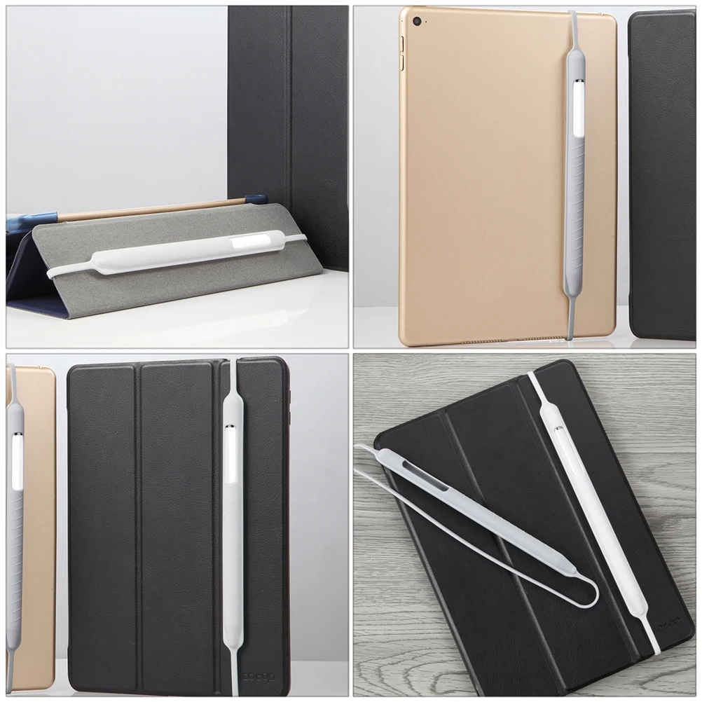 قلم رصاص 1 2 حافظة واقية شاملة مضادة للسقوط من السيليكون غطاء قلم حزام مرن سهل التركيب