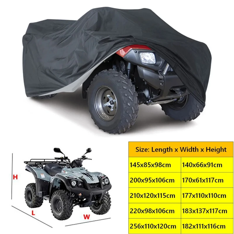 

ATV Cover Rain Waterproof Dust Oxford Cloth Sun UV Snow Resistant Protector Cover Anti-Static Sturdy Quad Cover For ATV M L XL