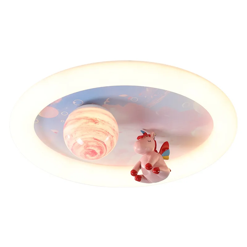 

Children's room ceiling light unicorn full spectrum warm led eye protection princess room light girl bedroom lamp