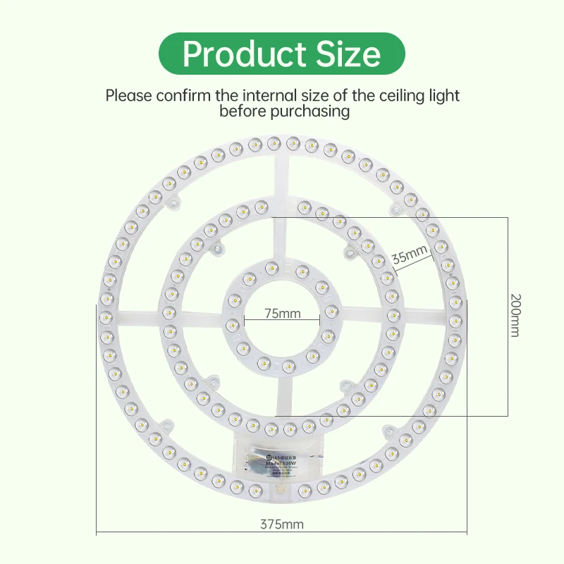 Panel de luz de techo Led AC220V, módulo Led de repuesto regulable, Panel de luz redondo de 100W, lámpara de módulo para luces de ventilador de techo