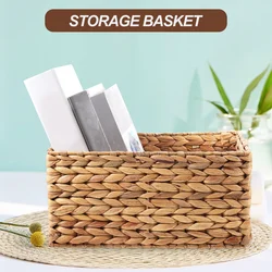 1pc Storage Baskets Rattan Kitchen Fruit Bowls Mushroom Rattan Laundry Plant Wicker Box Flower Bin Desk Rectangle Travel 15in