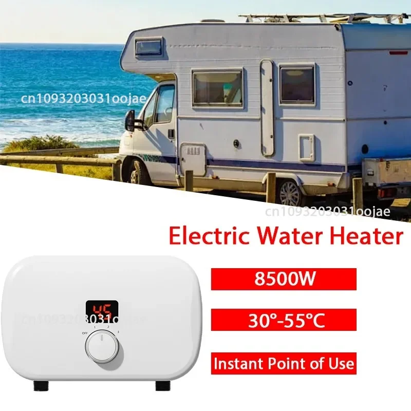 5.5kW Tankless Electric Water Heater,on Demand Instant Endless Water Heater with LED Temperature Display for Whole House Shower