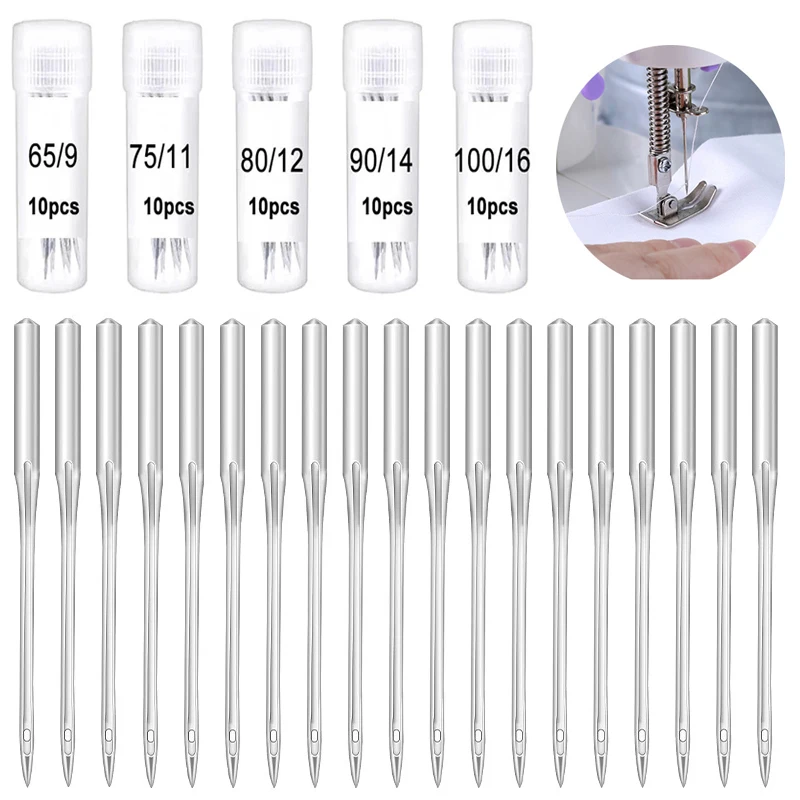 

IMZAY 50Pcs Household Sewing Machine Needle Sharp Universal Regular Point For Singer Brother Sewing Machine Accessories