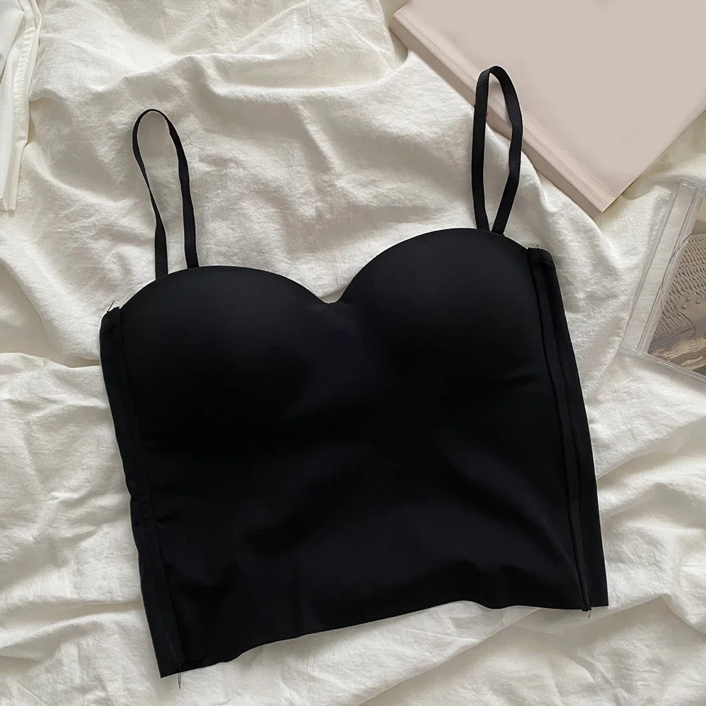 Beach Vacation Backless Camisole Solid Color Vest 4 Spandex Material 96 Nylon Material Leisure Style One Size Fits All