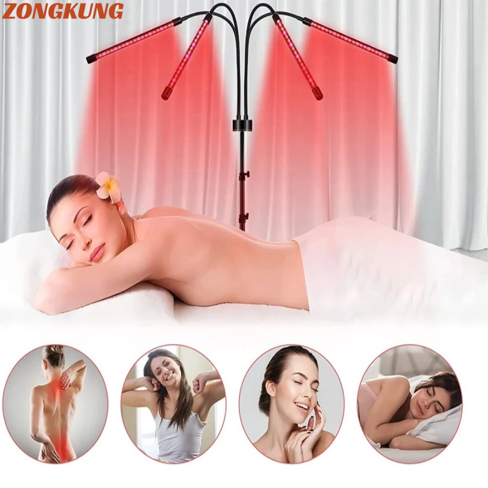 

4/5 Head Red Light Lamp With Stand Adjustable 660nm&850nm Infrared Lamp for Waist,Knee,Head,Shoulder Fatigue Relief Dropshipping