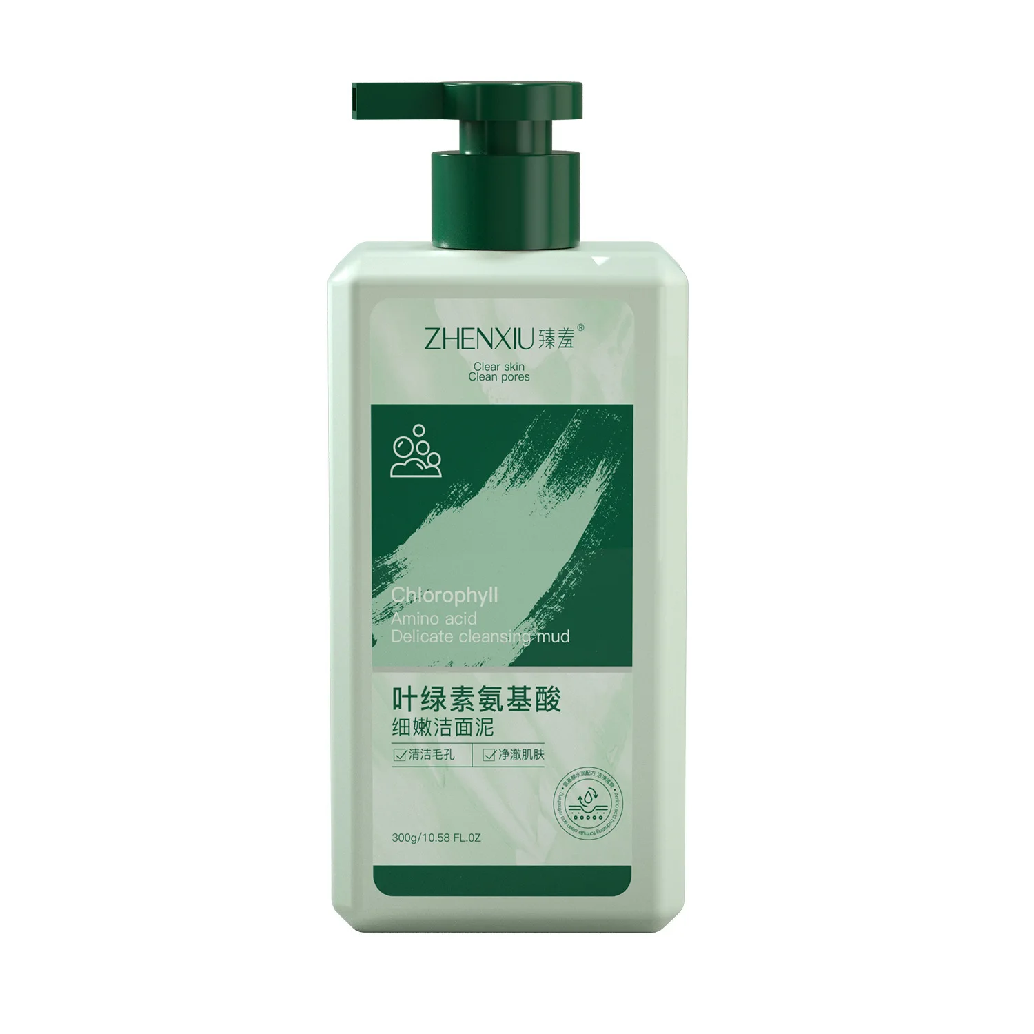 

Zhenxiu Chlorophyll Amino Acid Gentle Cleansing Mud Deep Clean Pores Acne Control Refreshing Face Wash
