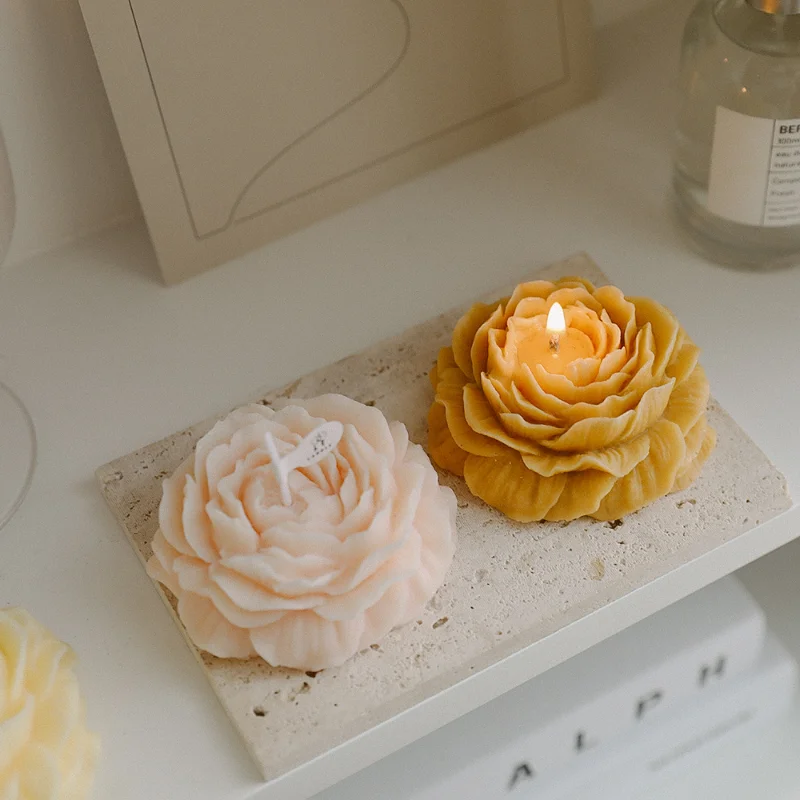 Geschenk zum Lehrertag, Kerze, Pfingstrose, Blume, Modellierung, Ornamente, Geburtstag, Blume, Aromatherapie, Kerze, Geschenk ﻿