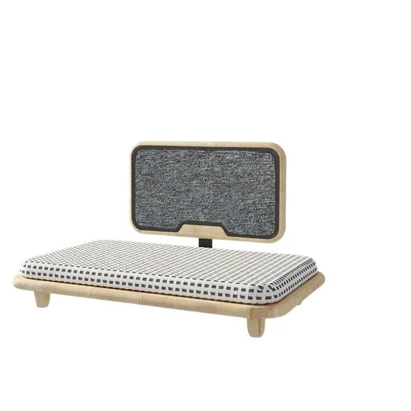 Solid wood cat bed does not occupy an area, the side bed of the cat's nest is universal in all seasons, removable and washable