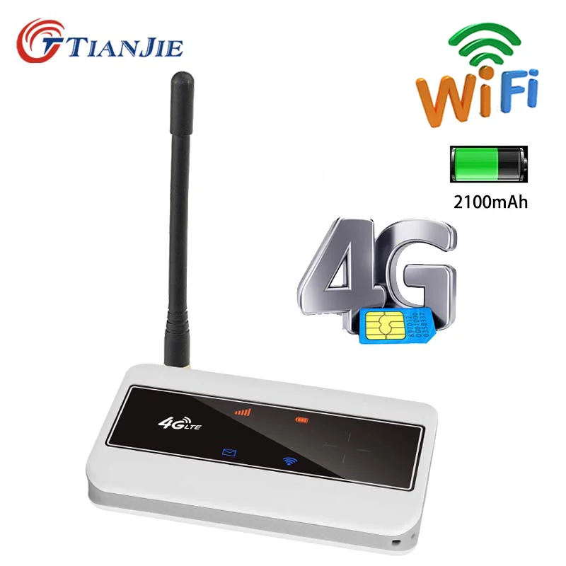 

TIANJIE 150Mbps Wireless Wi Fi Router With Sim Card Network 3G Modems 4G Antenna Amplifier Mobile Wifi Wi-Fi Pocket Mifi Hotspot