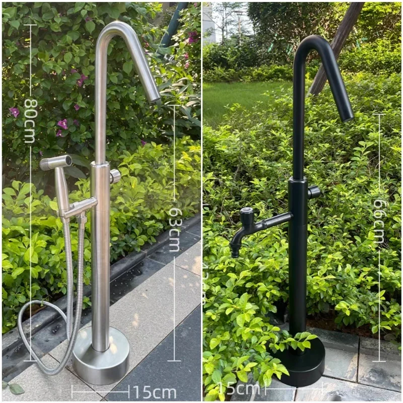 Floor Standing Garden Outdoor Faucet Courtyard Antifreeze Column Water Tap Swimming Poolside Beach Villa Hotel Shower Faucet