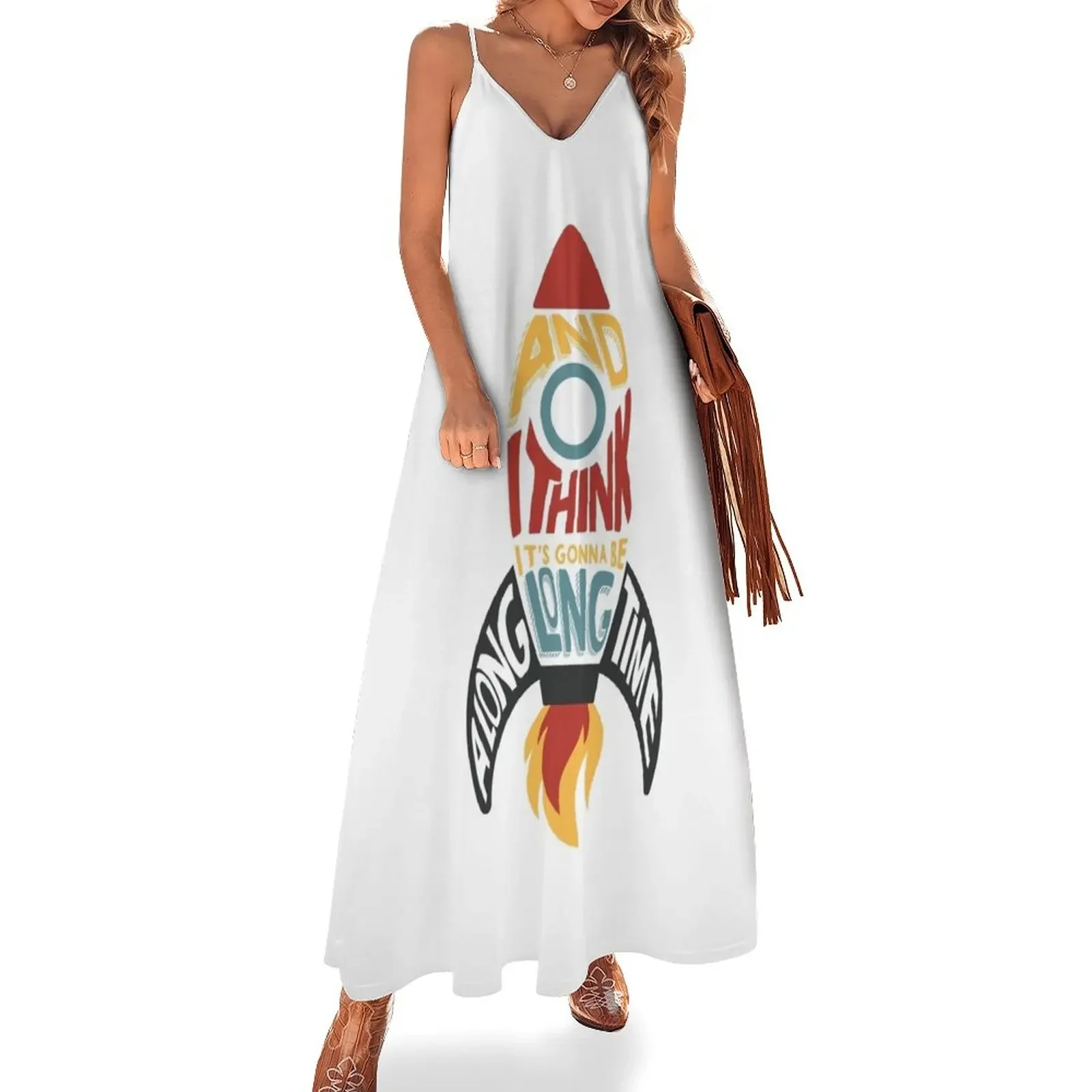 

rocketman calligram Sleeveless Dress birthday dresses for women evening dresses ladies clothing women summer 2025 Dress
