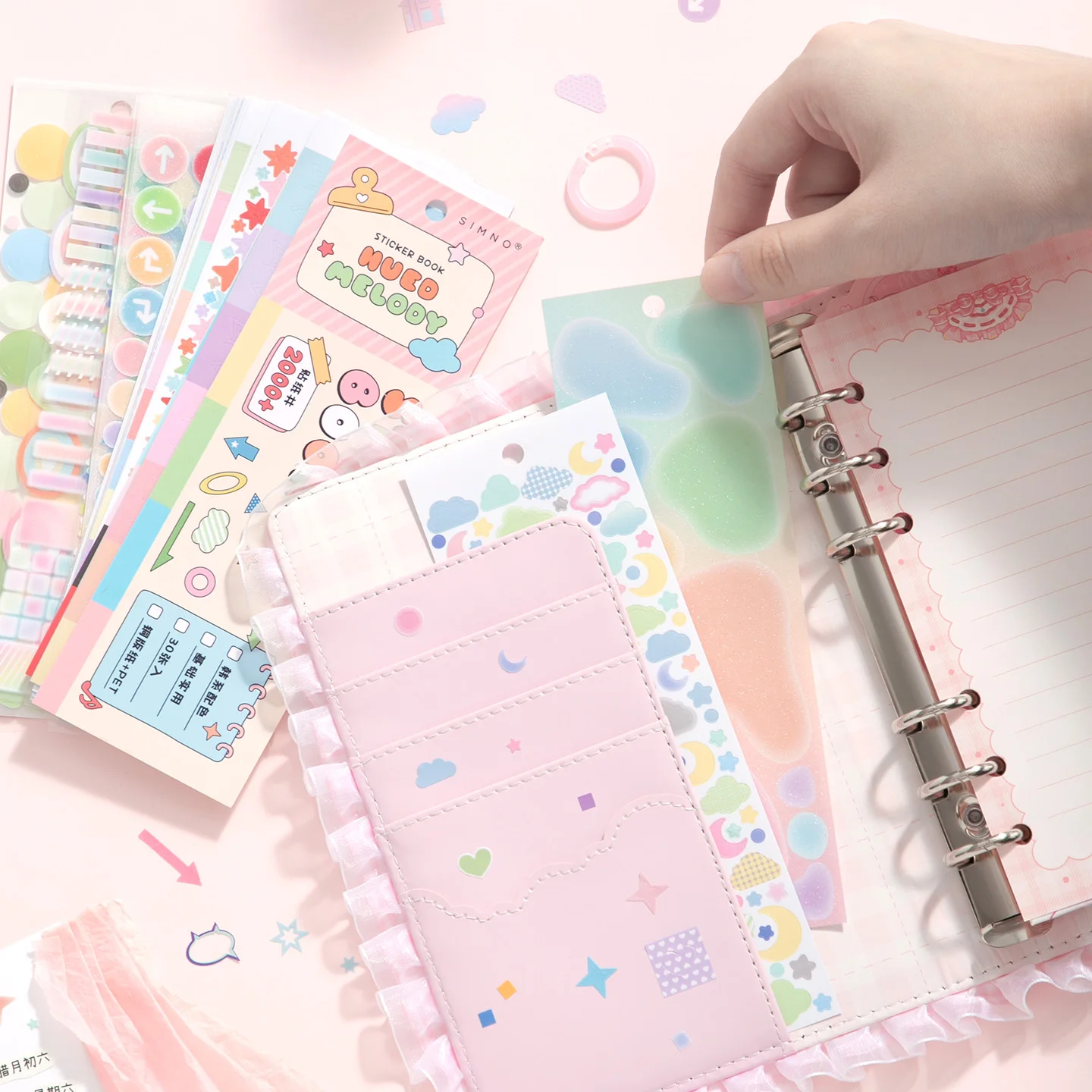 30sheets/lot Ins Style Star Circle Geometric Basic Pattern Stickers DIY Diary Scrapbook Planner Aesthetics Supplies