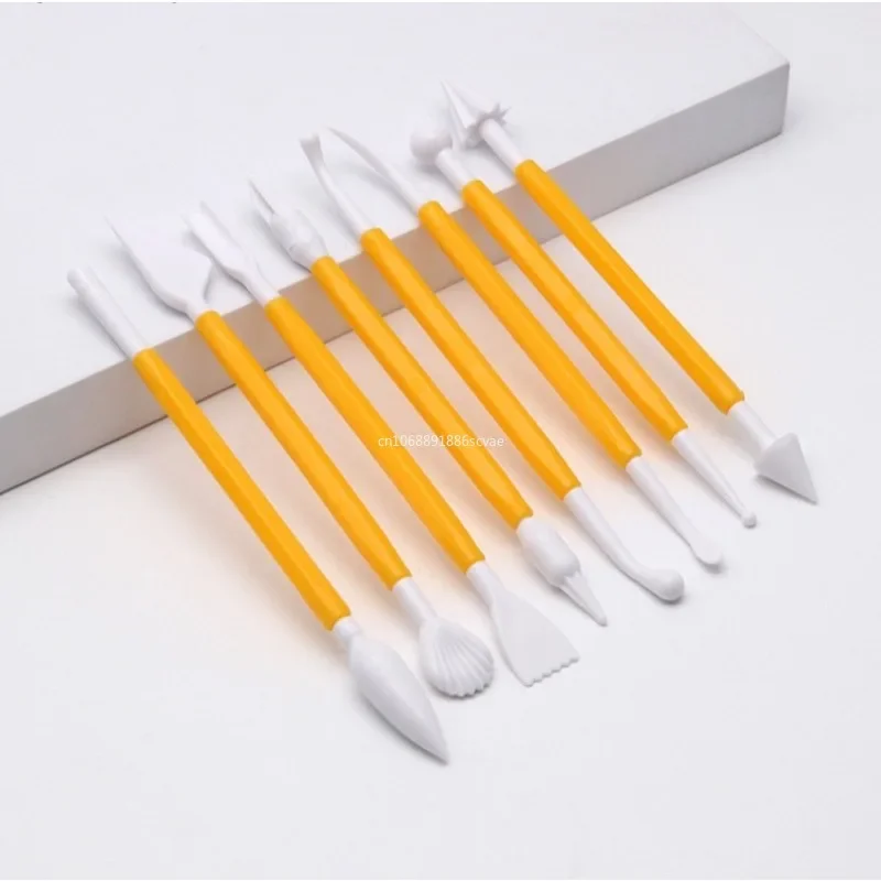 8pcs/set Double Headed Cake Carving Cutter Pen Set Baking Group Fondant Making Cutting Clay Color Soft Diy Tool Cake Tools нож