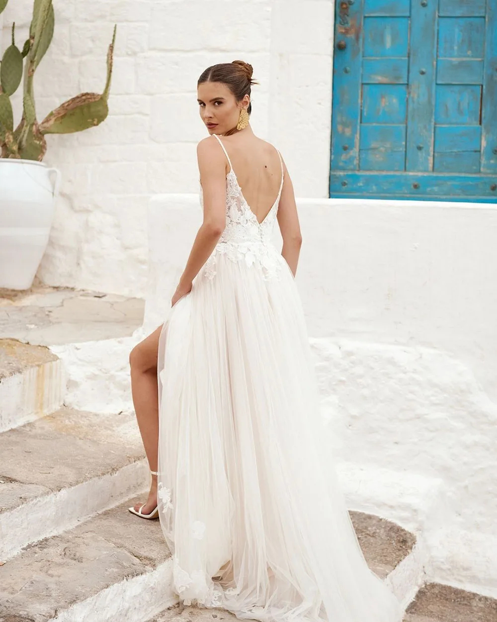 Msikoods Boho Beach 2024 Wedding Dresses Sleeveless Backless Appliques Lace Bridal Gowns Elegant Custom Made Bride Dress