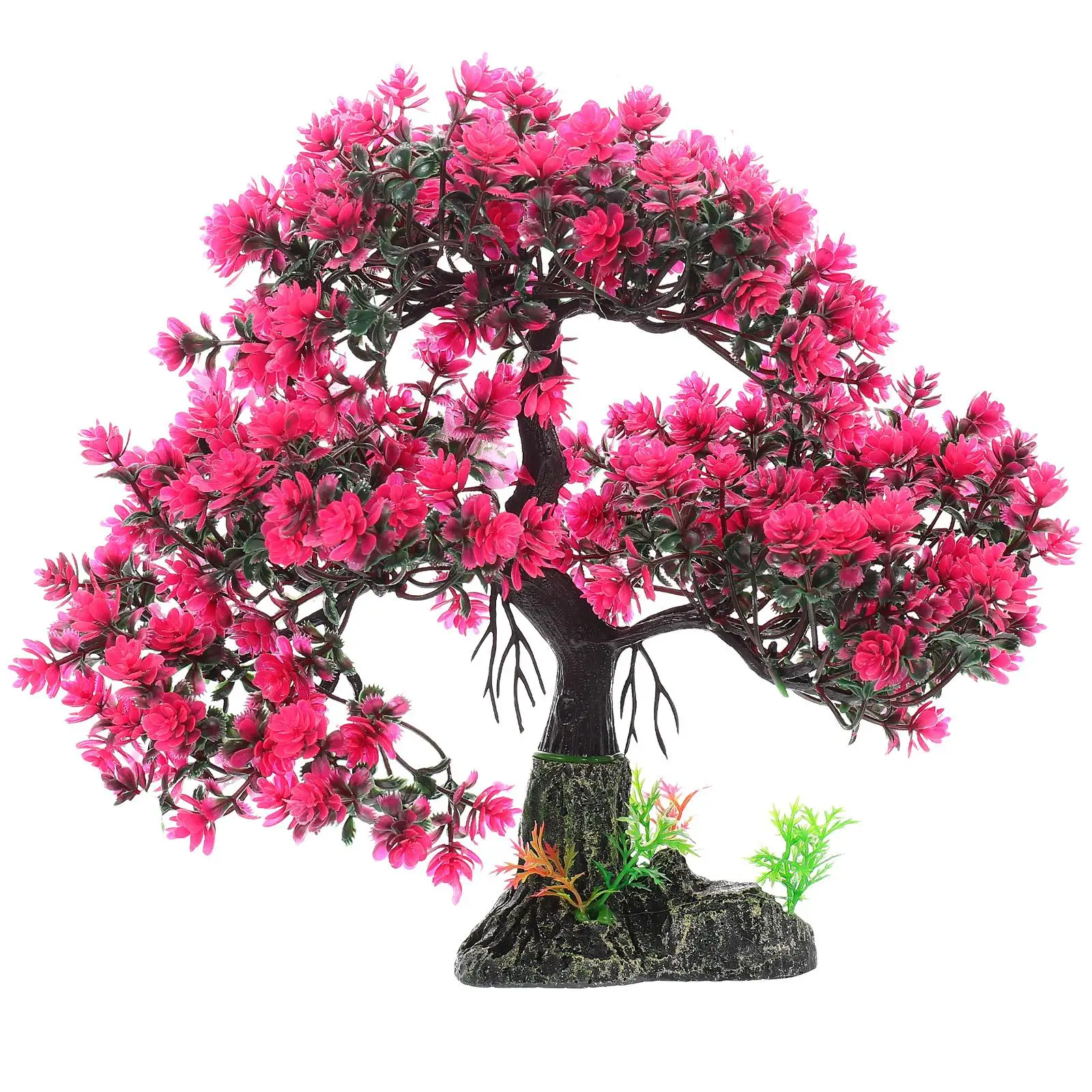 

Potted Plant Simulated Water Grass Rockery Plants Fish Resin Tank Aquarium Bonsai Tree Decor