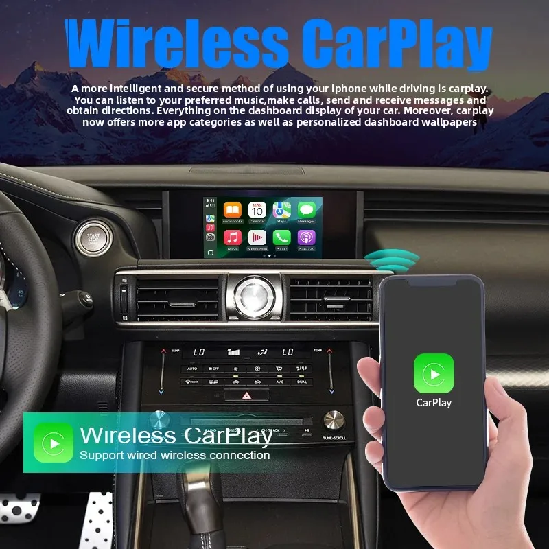 Wireless CarPlay for Lexus NX RX IS ES GS RC CT LS LX LC UX GX 2012-2022 Android Auto Mirroring Link AirPlay Car Play Functions