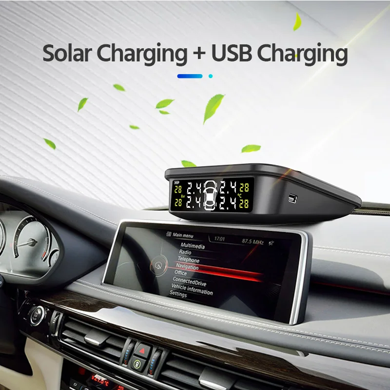 E-ACE K14 Tpms sensor Solar tire pressure monitoring system Alarm Tire Pressure Security Alarm Systems smart car systems