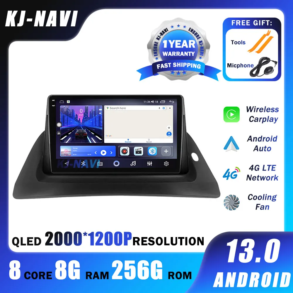 Android 13 For Renault Kangoo 2015 2016 2017 2018 Car Radio Multimedia Player Head Uni Carplay 4G WIFI