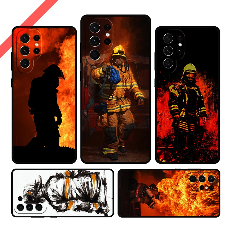 Firefighter Heroes Fireman Phone Case For Samsung Galaxy S20 FE S21 S10 S23 Plus S24 S22 Ultra Coque Note20 Note10 S9 S8 Cover