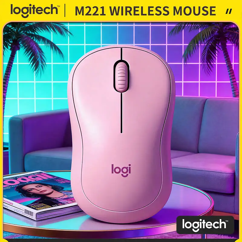 

Logitech M221 Ergonomic Silent Mouse - 18-Month Extended Battery 10m Wireless Range Quiet Clicks Fit for Windows Mac Linux OS