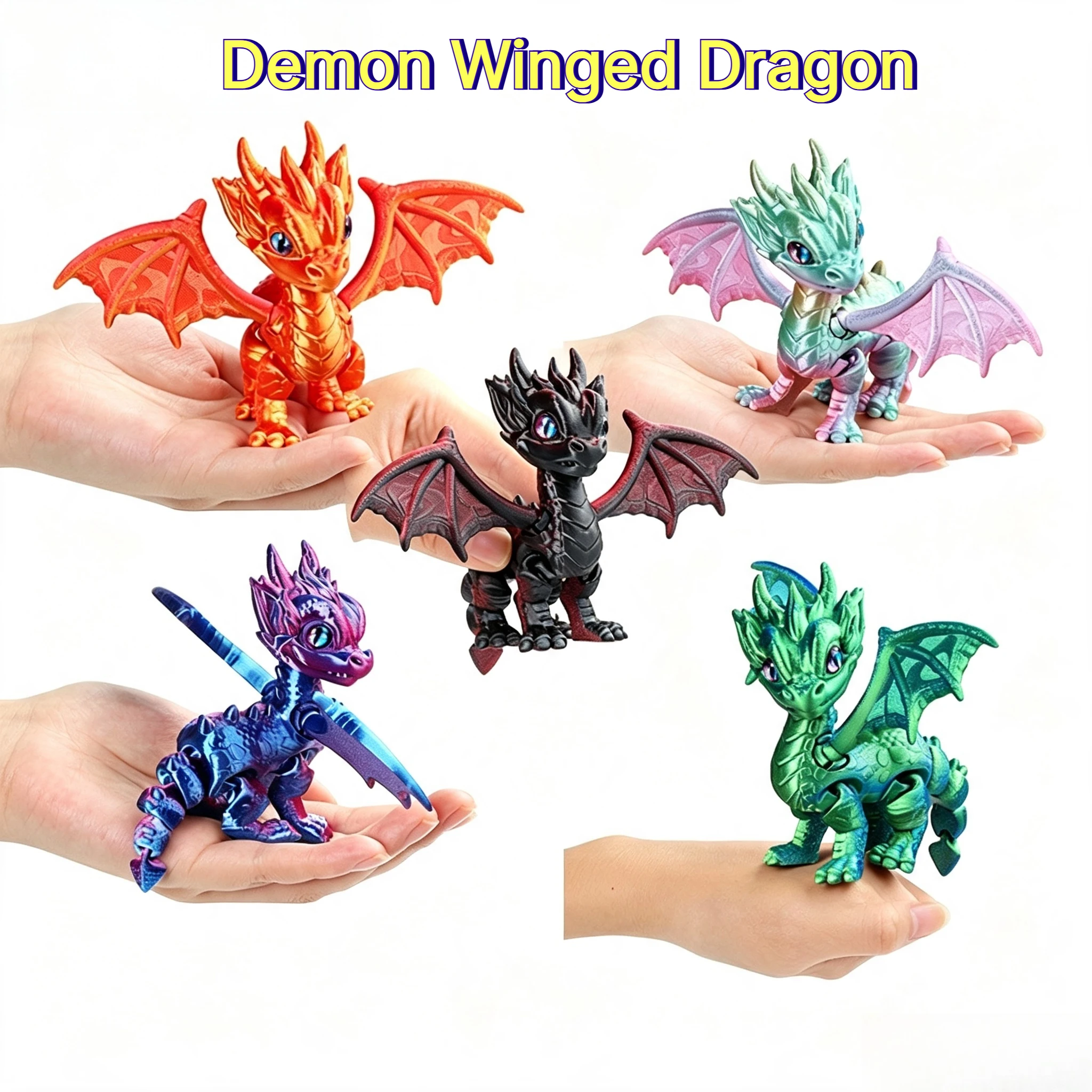 3D Printing Pla - Figurina di Drago Alato Articolato Stampata