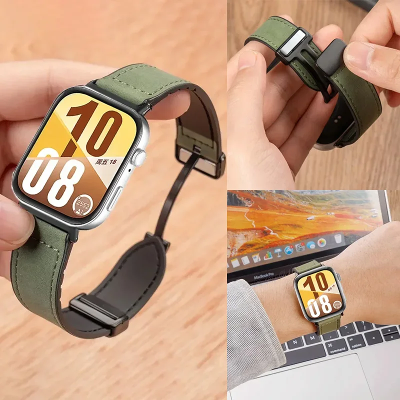 

Быстросъемный кожаный + силиконовый ремешок для Huawei Watch Fit 4Pro, магнитный браслет для Huawei Watch Fit 4 Fit 3, спортивный браслет Correa