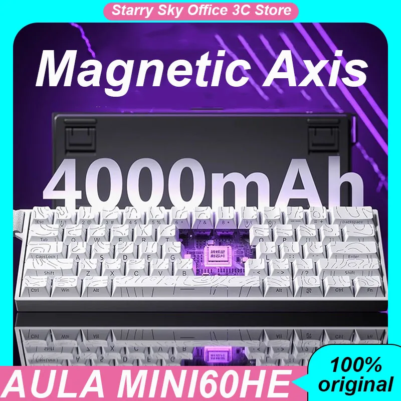 

AULA MINI60HE Magnetic Axis Mechanical Keyboard Wireless Tri-mode High Performance FPS Low Latency VALORANT Custom PC Esports