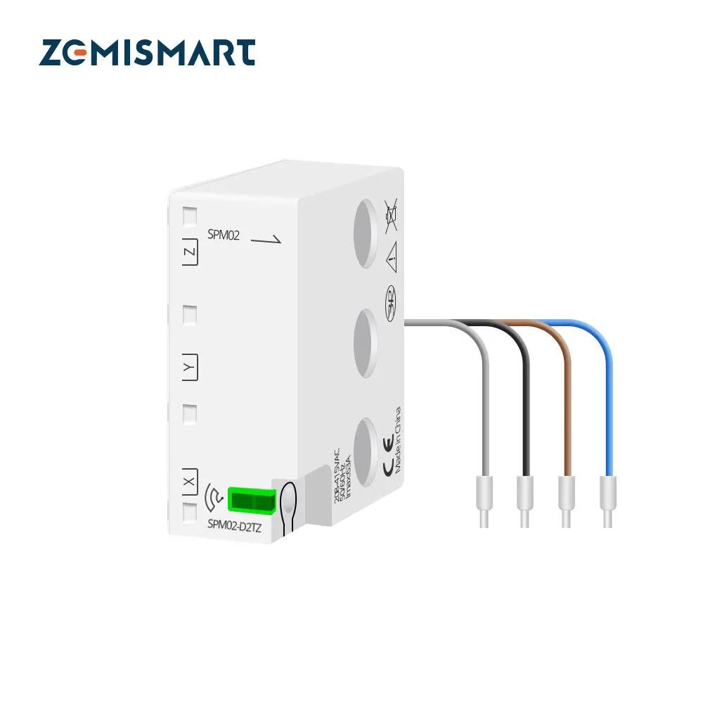 Zemismart Tuya Zigbee WiFi 3 Phase Electric Energy Meter 63A Smart Power Consumption Monitor Sensor Smart Life App Control