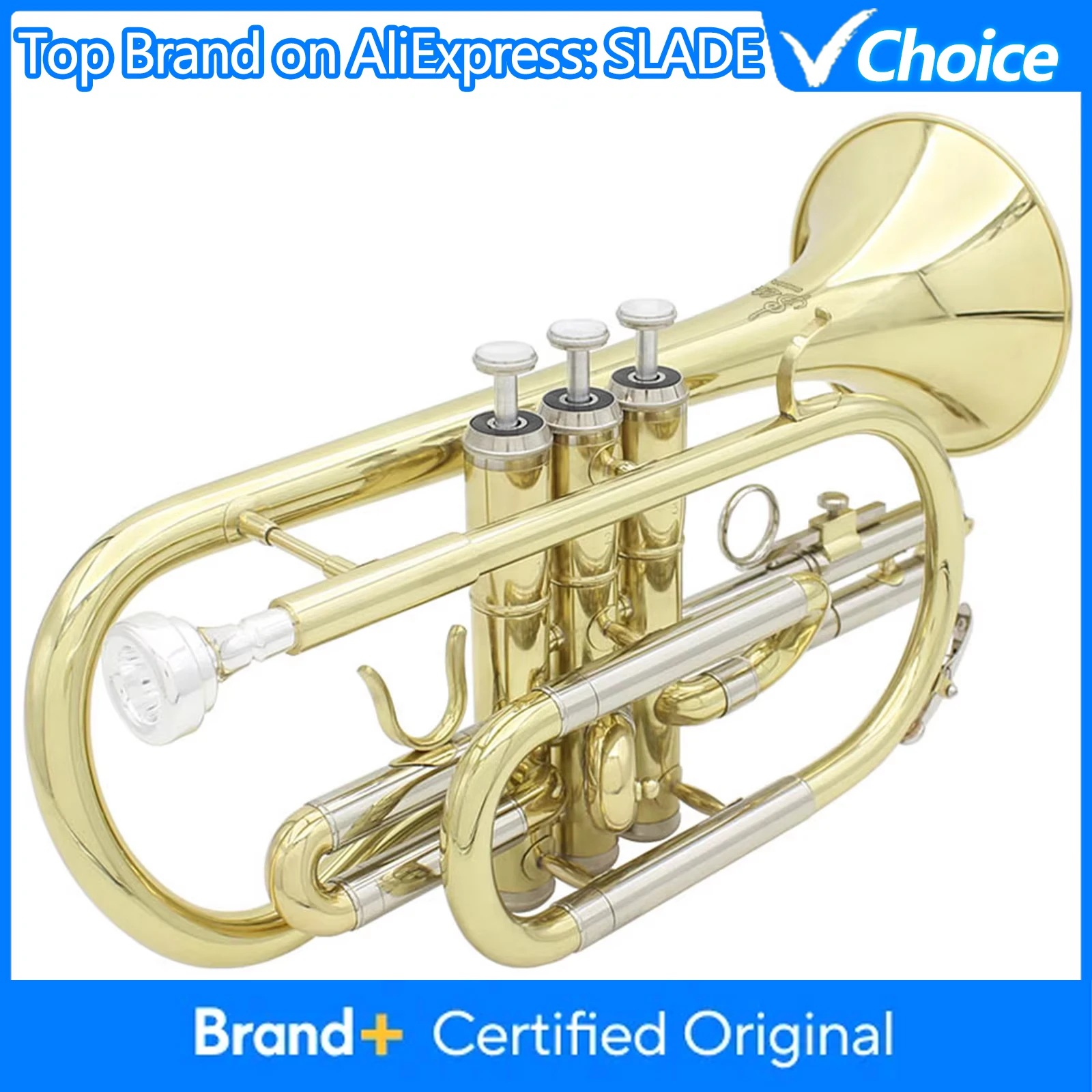 

SLADE Cornets Music Instruments Professional Bb Cornet Brass with Case Parts Cupronickel Trompeta Cornette Performance ﻿