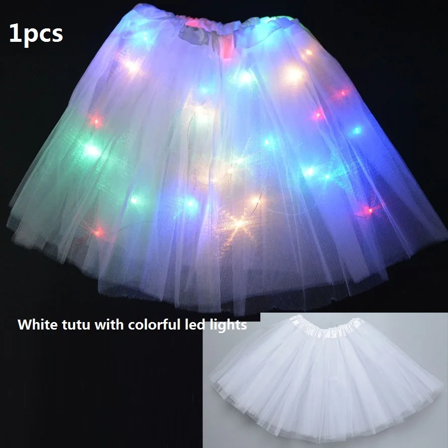 Jupe Tutu Lumineuse à LED pour Fille, 1 Pièce, Costume de ixau Néon Shoe, Dégradé, Cadeau d'Anniversaire, Baguette, Bande de Sauna, Festival de Mariage