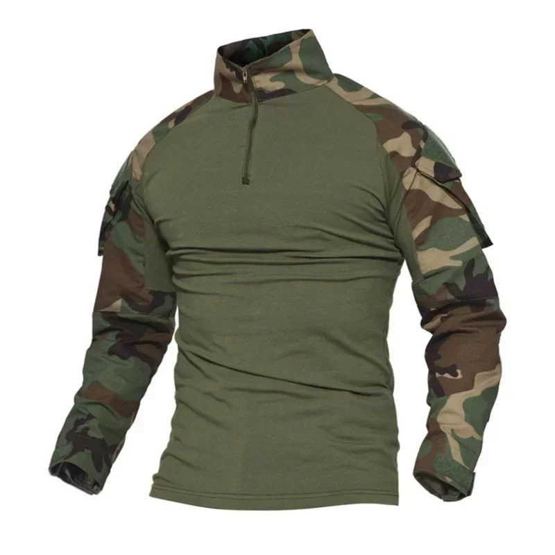 Outdoor Tactical Hiking T-Shirts Men Combat CP Camouflage Long Sleeve Hunting Climbing Shirt Cotton Sport Clothes