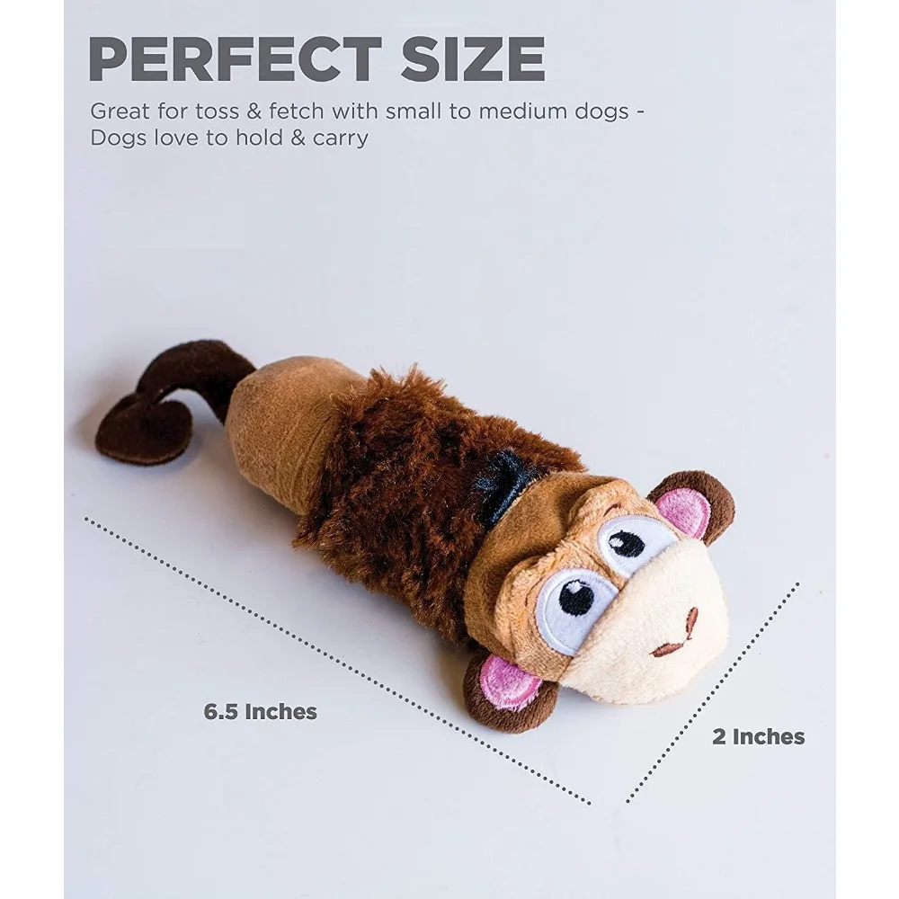 Stuffing-Free Lil' Squeak Monkey Plush Dog Toy, Small