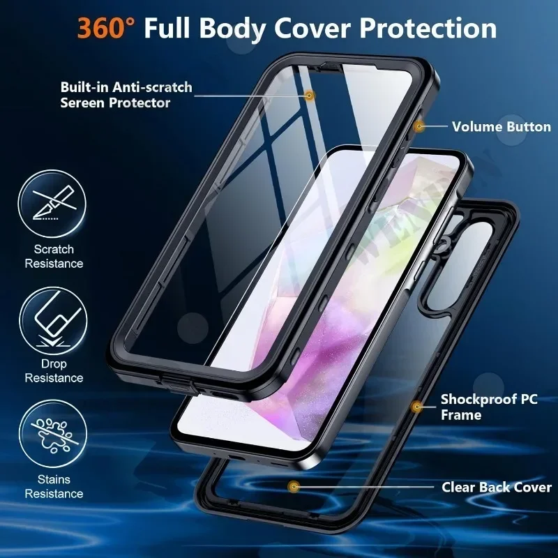 IP68 Waterproof Case For Samsung S24 S23 S22 Ultra S24 FE A35 A55 A15 A25 5G Metal Aluminum Swimming Phone Luxury Case