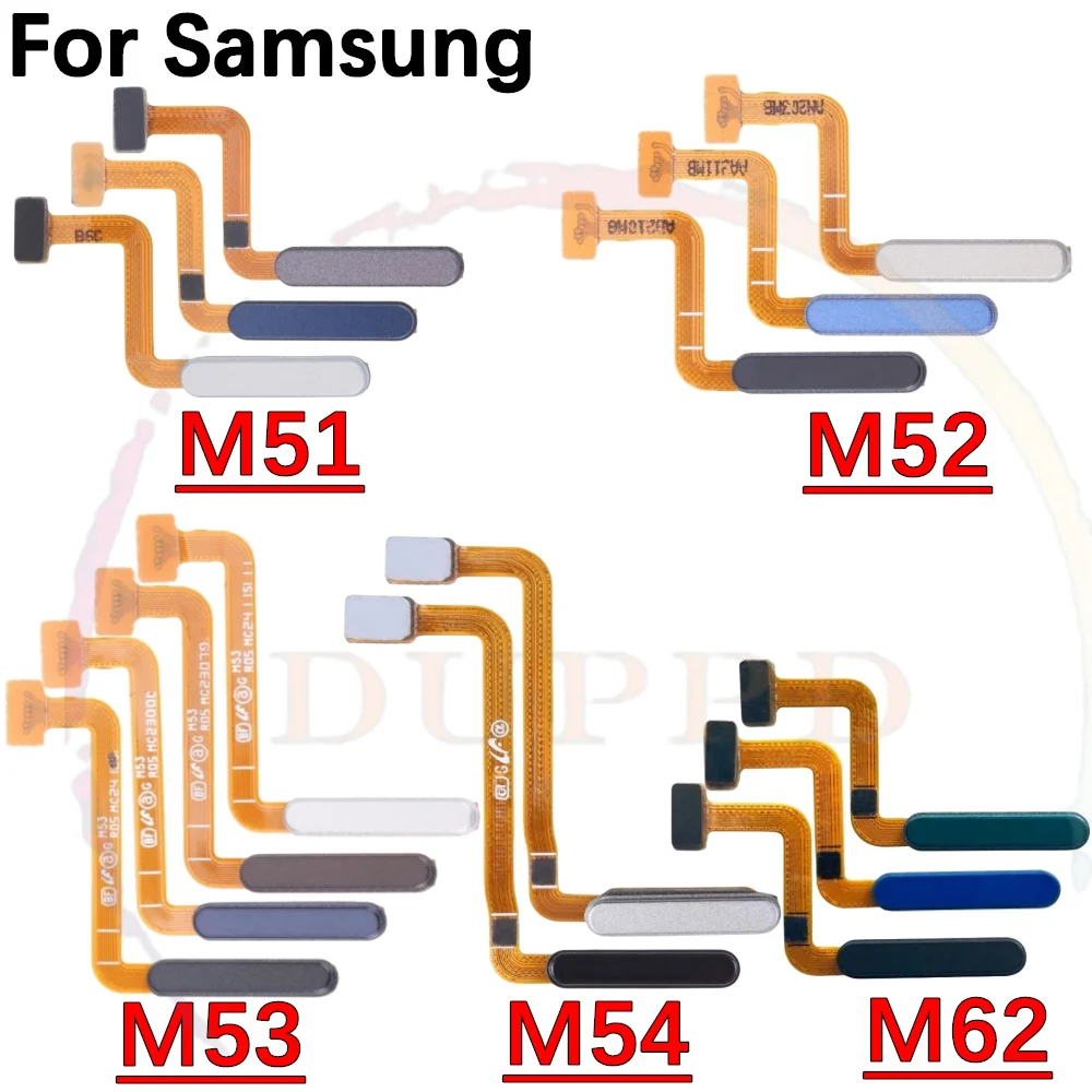 Power Home Button Menu Return Key Fingerprint Touch ID Recognition Sensor Flex Cable per Samsung M51 M52 M53 M54 M62 5G