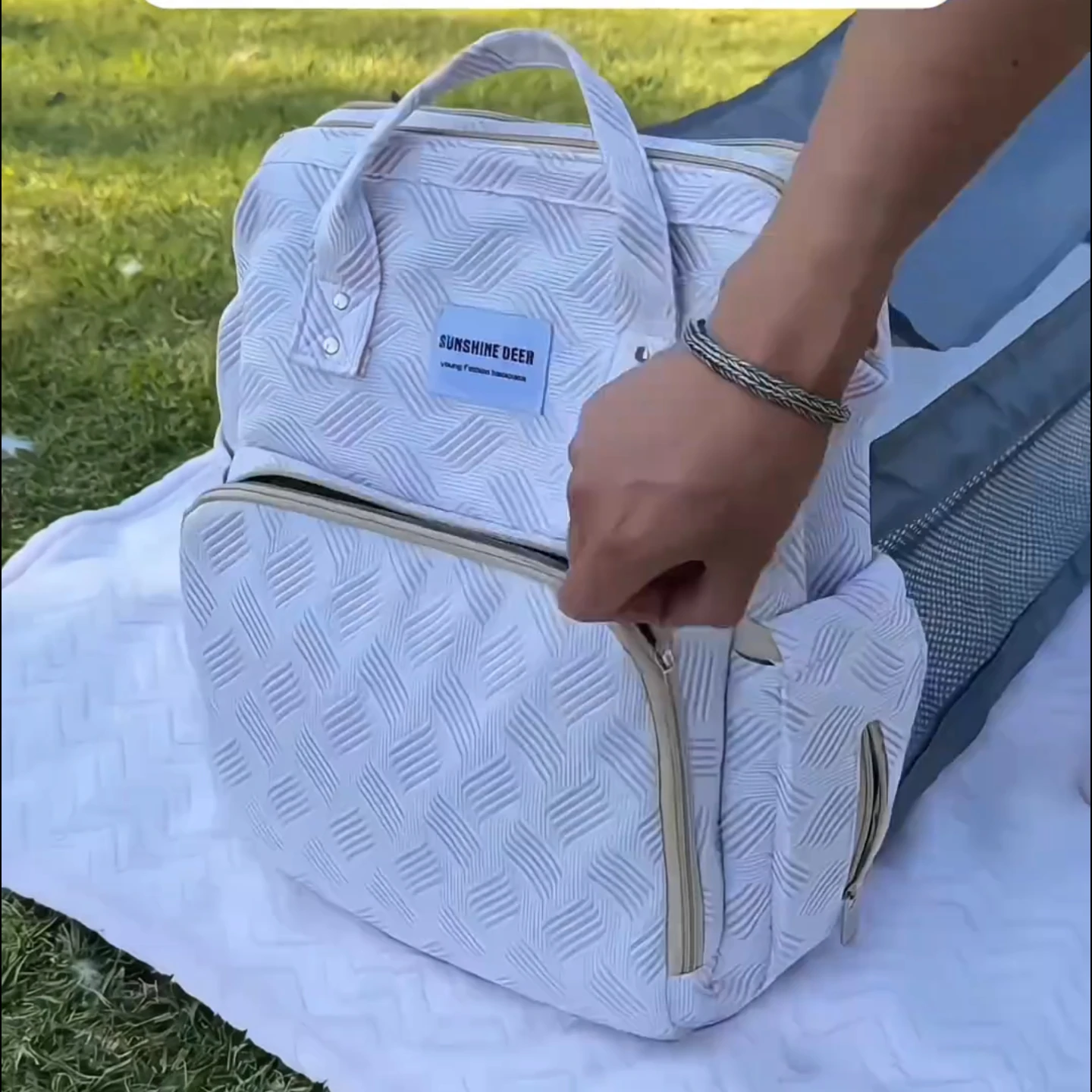 Large Capacity Maternity Backpack Outdoors Nursing Women's Bag Multi-Function Storage Double Shoulder Bag for Traveling