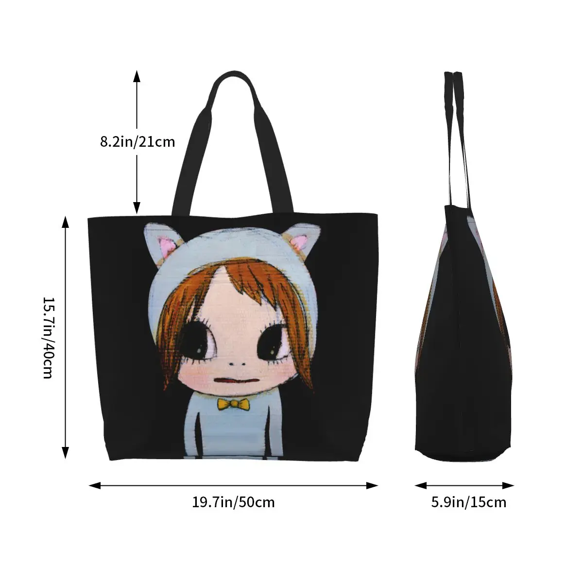 Yoshitomo Nara Vintage Women Shoulder bag 40X50cm Tote bag Shopping handbag Convenient Travel Book Custom Logo