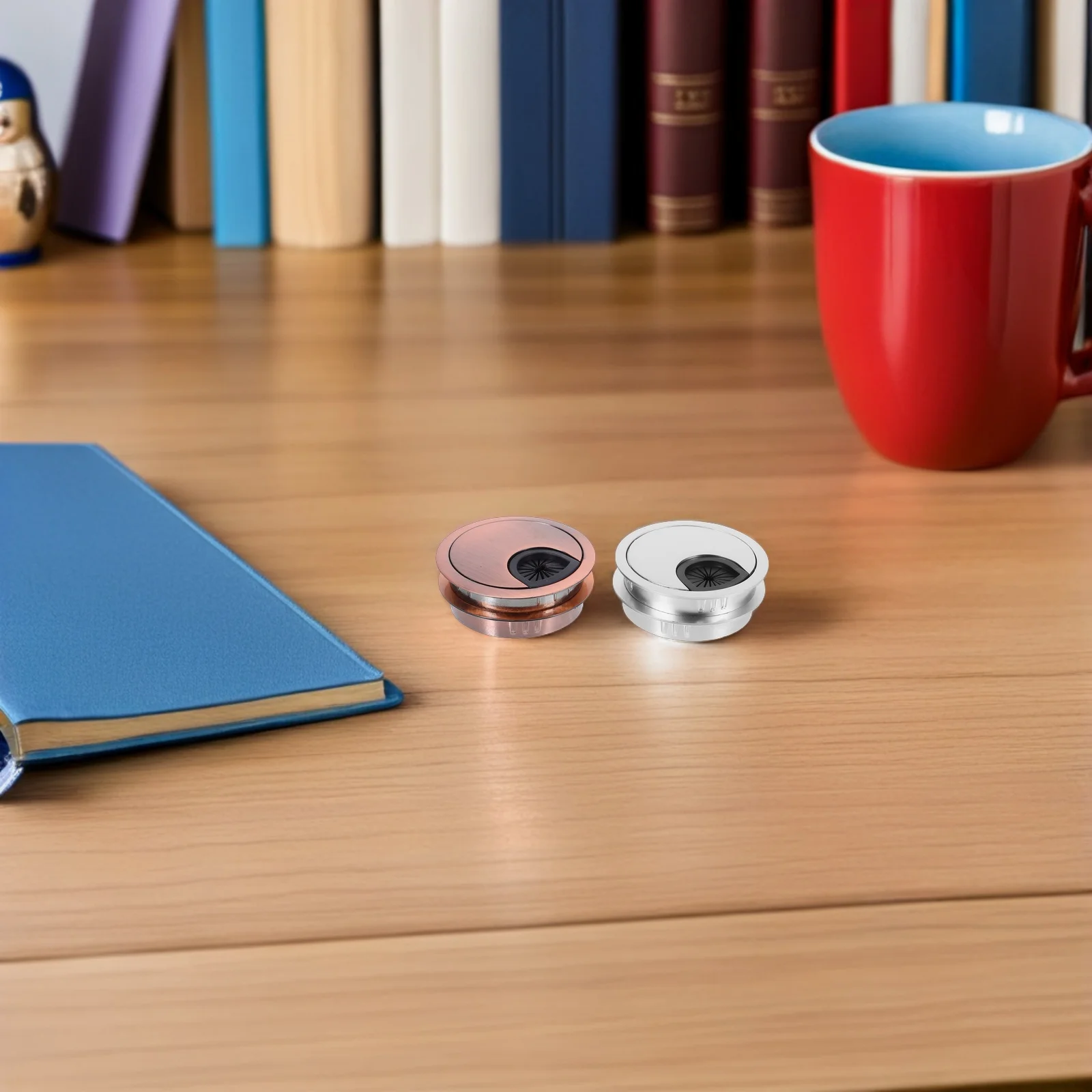 

4pcs 60Mm Desk Grommet Zinc Alloy Cable Entry Hole Covers For Office Home Table Wire Management Cord Organizer Furniture Hole