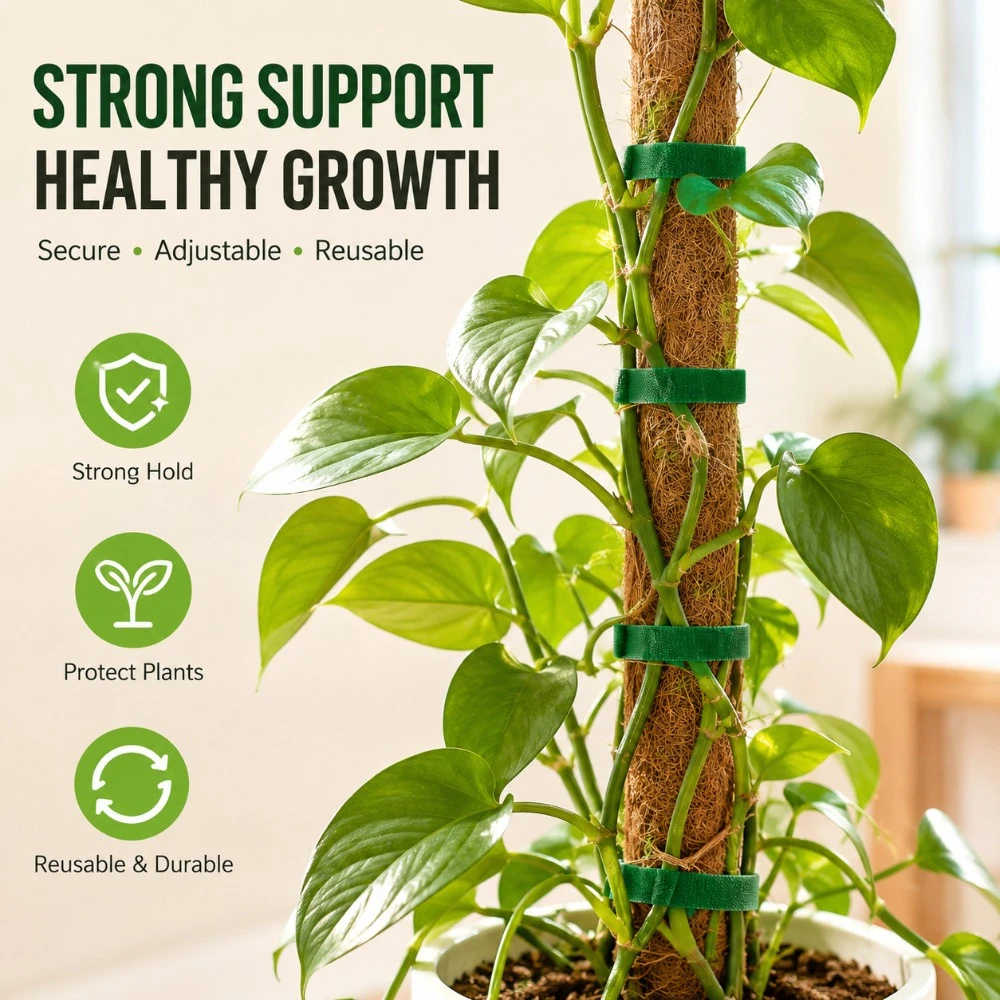 50/100pcs Adjustable Nylon Plant Ties Reusable Hook Loop Fastener Non Slip Garden Straps for Plant Fixing Climbing Support view 3