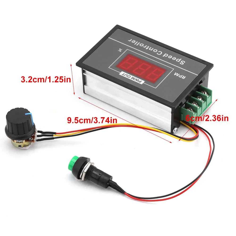 ABLU-DC 6-60V PWM DC Motor Speed Controller (PWM) Speed Adjustable Stepless Governor Regulator, Motor Speed Controller