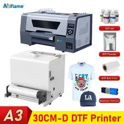 A3 DTF Printer For Epson Dual XP600 Print Heads Direct to Film Transfer Printer T shirt Printing Machine for all Textile Print