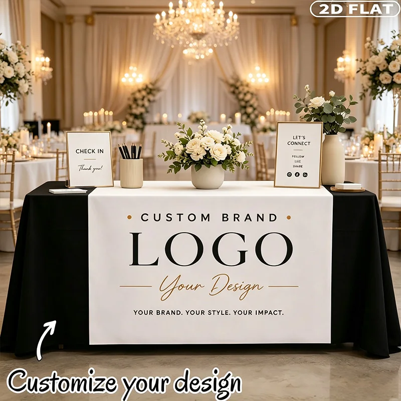 1pc Personalized Logo Tablecloth, Custom Your Design, Custom Table Cover for Exhibition Booths, Event Check-in, Trade Show