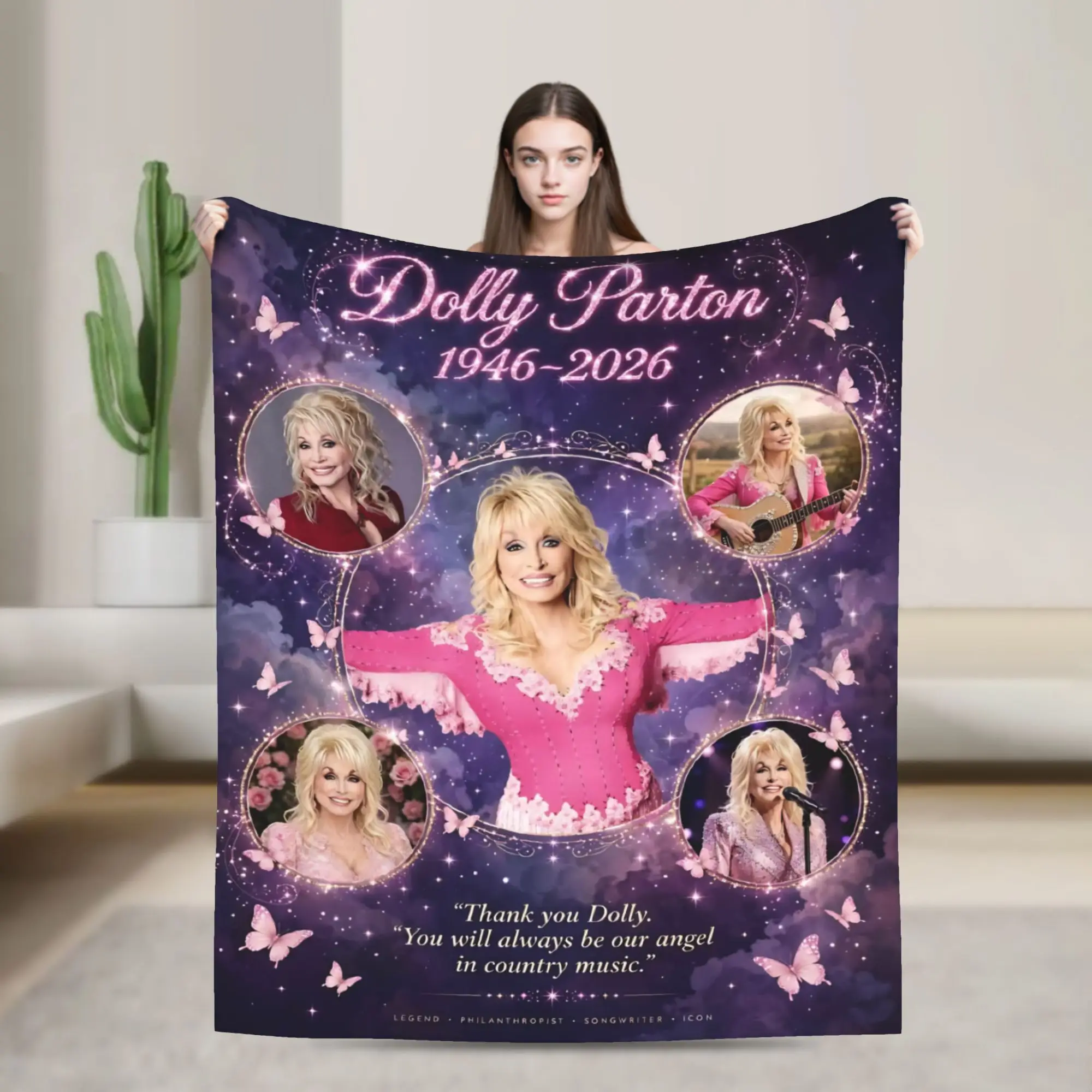 Dolly Parton Memorial RIP Blanket Flannel Summer Air Conditioning  Portable Warm Throw Blankets for Bed Outdoor Bedspreads