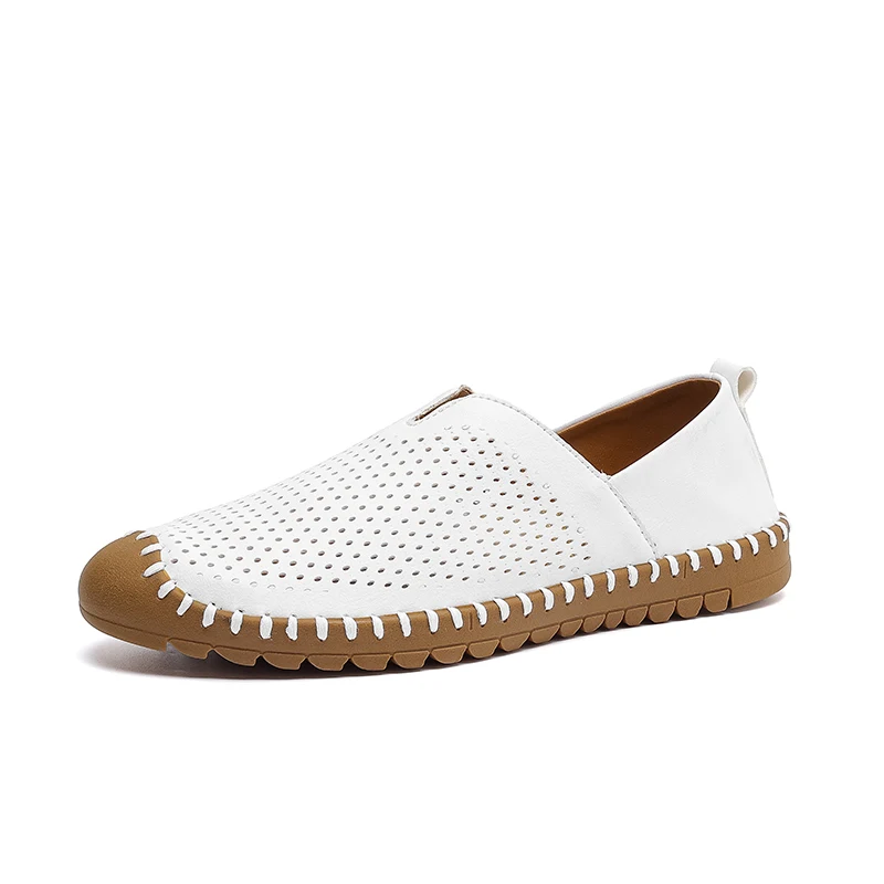 

Мужская повседневная обувь ручной работы, большие размеры 39-48, весна/лето, новый стиль, прогулочные туфли на плоской подошве, кожаная обувь, дышащие лоферы.