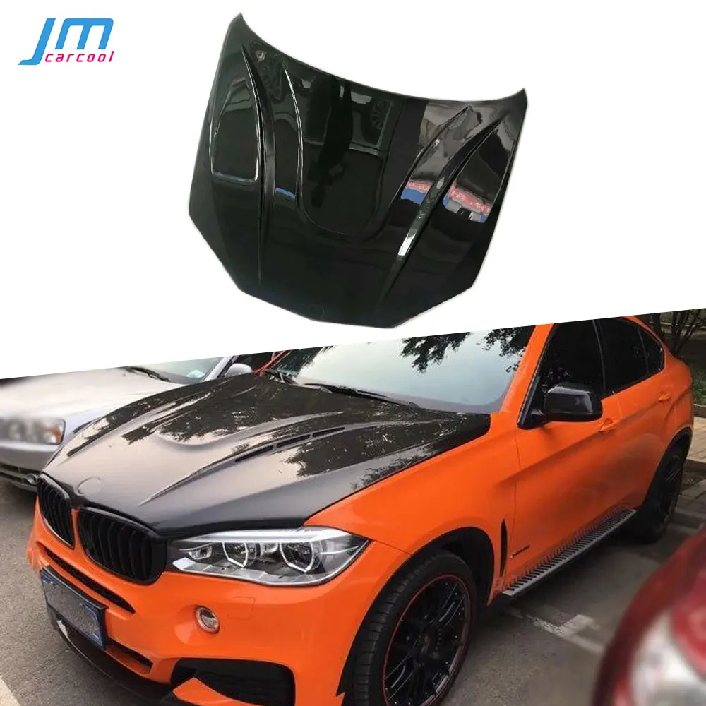 

Real Carbon Fiber Front Engine Hood Vent Cover For BMW X5 X6 2007-2013 Car Bonnet Cap Styling