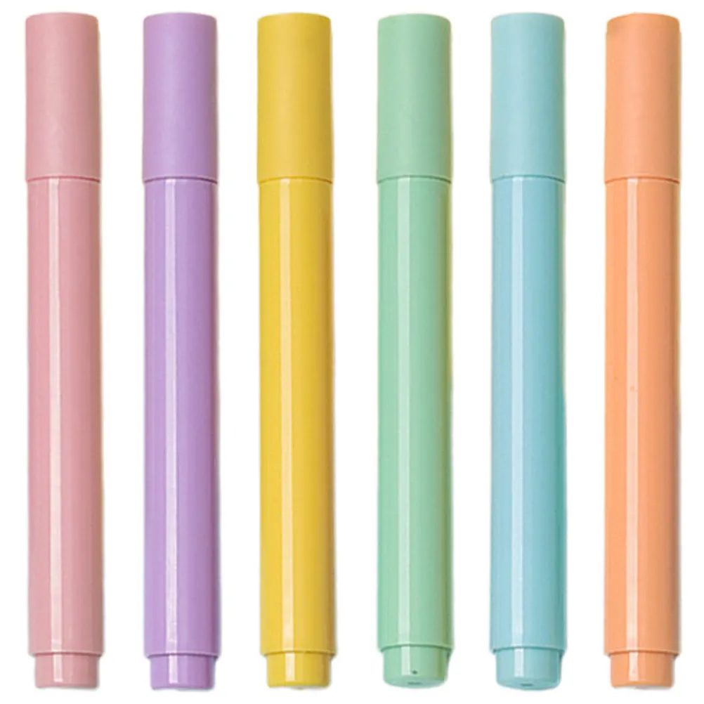 

6pcs Small Book Markers Note Highlighter For Student Colorful Marker Pen Study Marker Pens Learning Highlighter Water-Based
