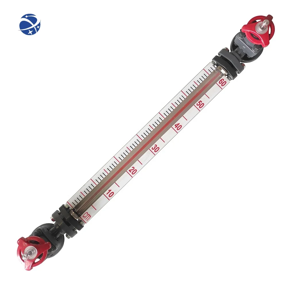 YUNYI PVC Plastic cock glass tube level gauge Anticorrosive level gauge PVC corrosive liquid water tank gauge sulfuric acid indi