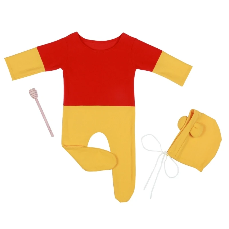 RIRI Infant Photograph Props Hat and Jumpsuits Set 2Pcs Baby Shower Party Props