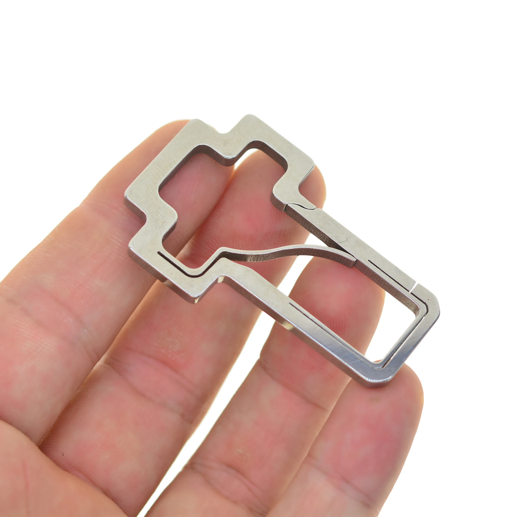 2.2 inch large strong fine delicate laser cut stainless steel cross snap hook quick release carabiner hook keychain EDC DIY