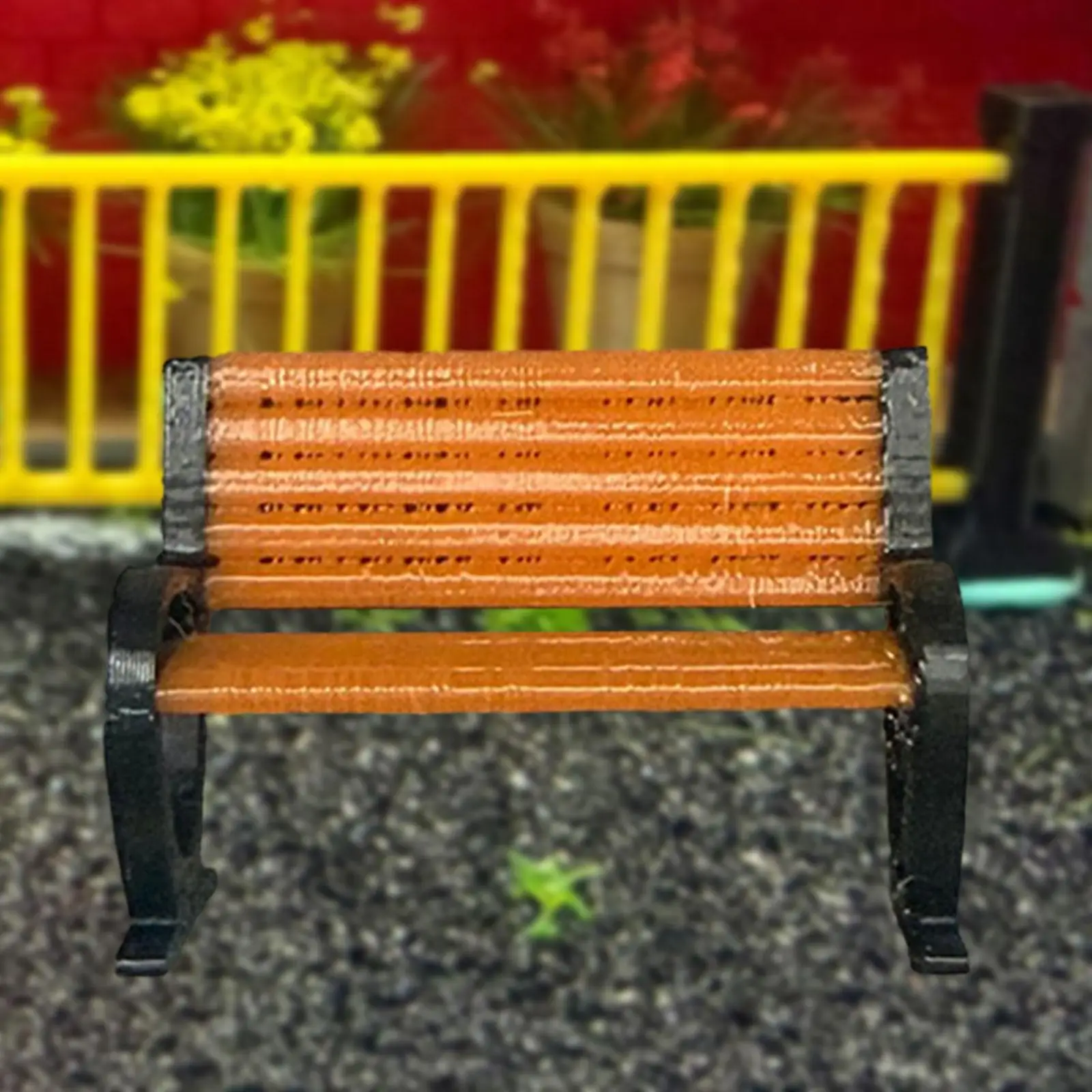 

Miniature Furniture Model Realistic Decoration Resin Bench 1/64 Scale Compact Diorama Prop for DIY Desktop Micro Landscape