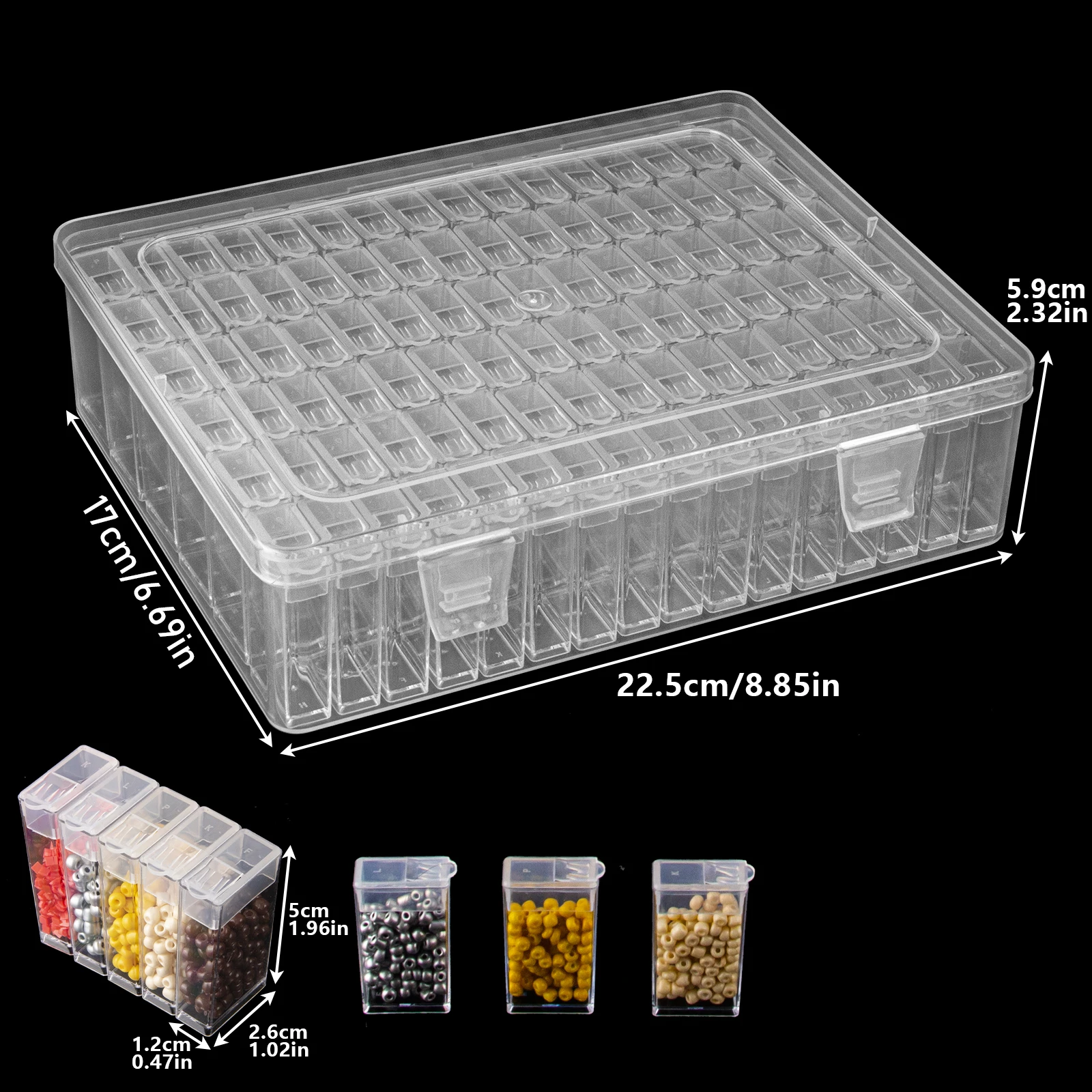 A Set of 96 Compartments Diamond Painting Storage Containers, Suitable for Storing Diamond Measuring Box DIY Craft, Capable of